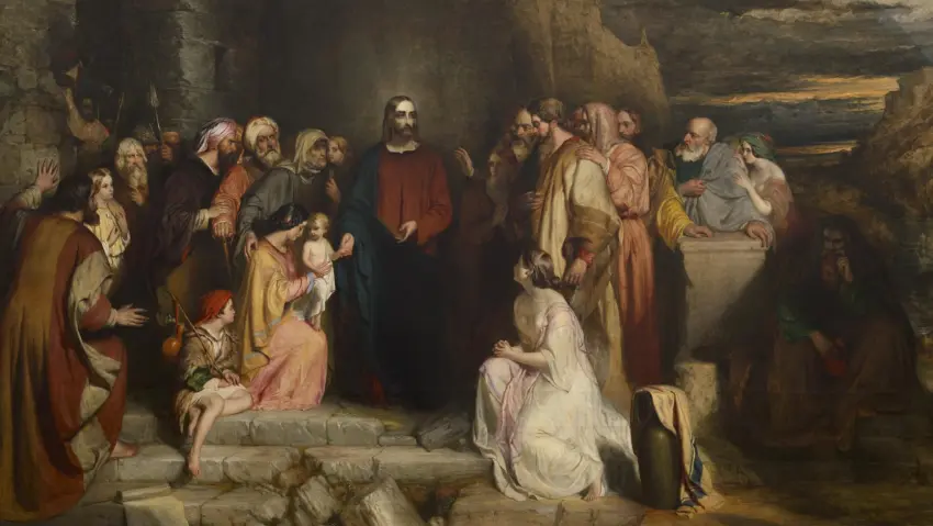Kristus moko nuolankumo. Robert Scott Lauder, 1847. Škotijos Nacionalinės galerijos kolekcija. +