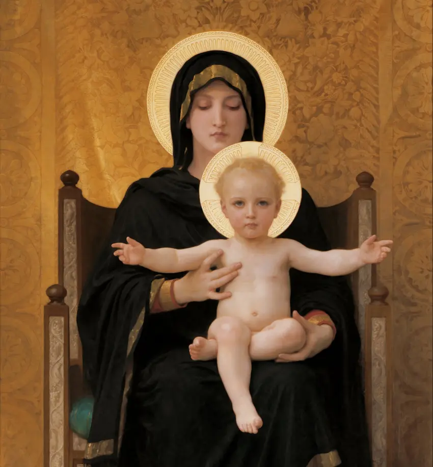 Madona ir kūdikis. William A. Bouguereau, 1888 (wikimedia commons) +