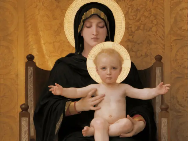 Madona ir k\u016bdikis. William A. Bouguereau