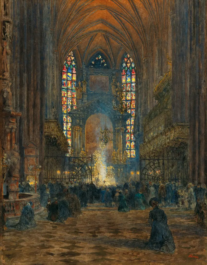 Mišios šv. Stepono katedroje. Jindřich Tomec, 1928 (wikimedia.org) +