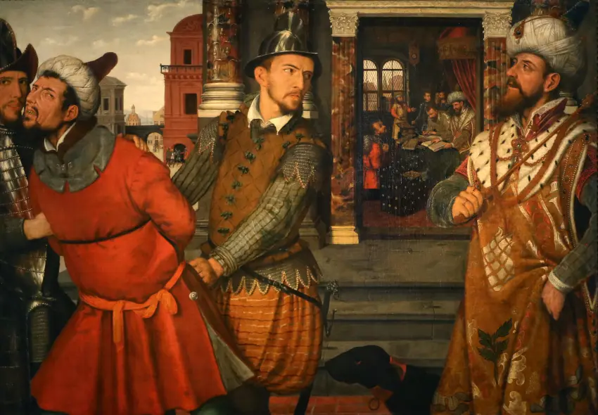 Palyginimas apie nedėkingą tarną. Nežinomas autorius, XVI a. Gemäldegalerie Berlin (wikipedia) +