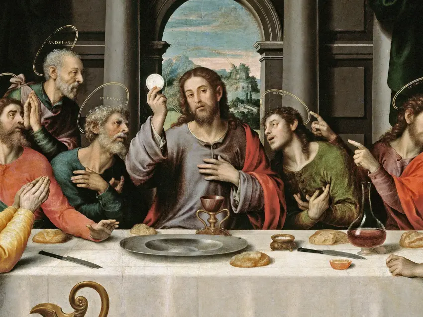 Paskutinė Vakarienė. Juan de Juanes, apie 1562 (wikimedia.org) +