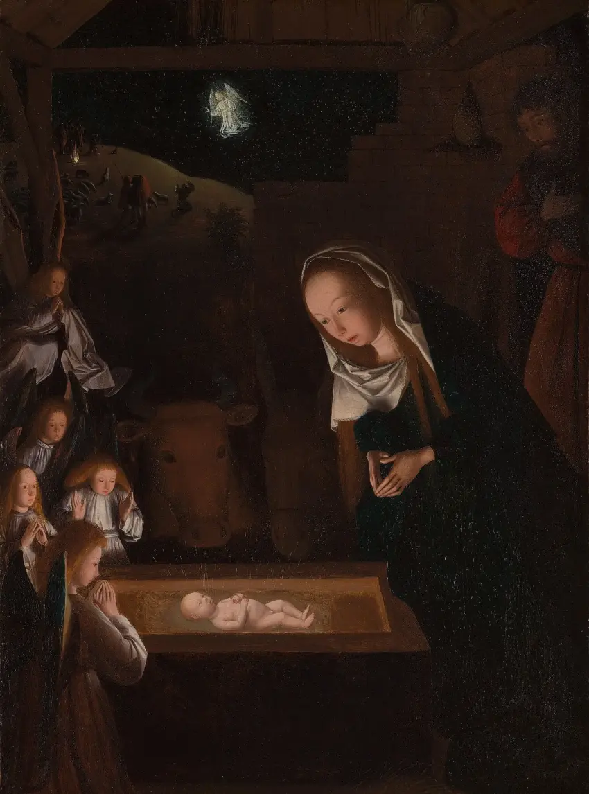 Viešpaties Gimimas naktį. Geertgen tot Sint Jans, 1490 (wikipedia commons) +