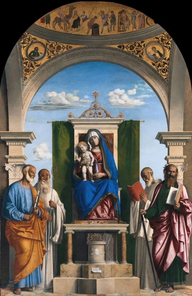 Madona su kūdikiu ir šventaisiais 1504 Cima da Conegliano