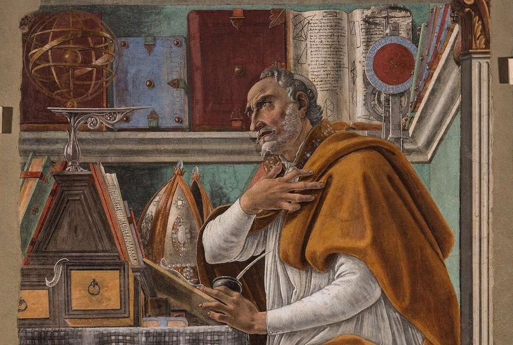 Bažnyčios mokytojas šv. Augustinas iš Hipono. Sandro Botičelio freska, 1480 m.