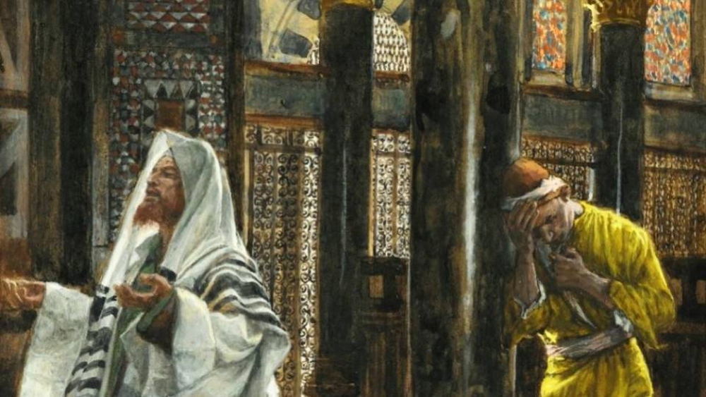 Fariziejus ir muitininkas šventykloje. James Tissot, 1894 m.