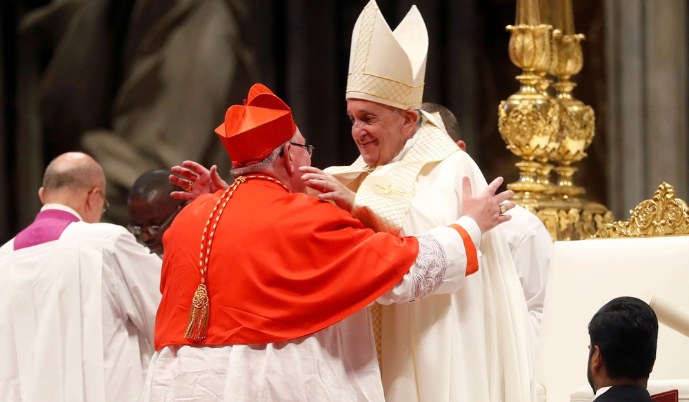 Kardinolas Hollerichas ir popiežius Pranciškus