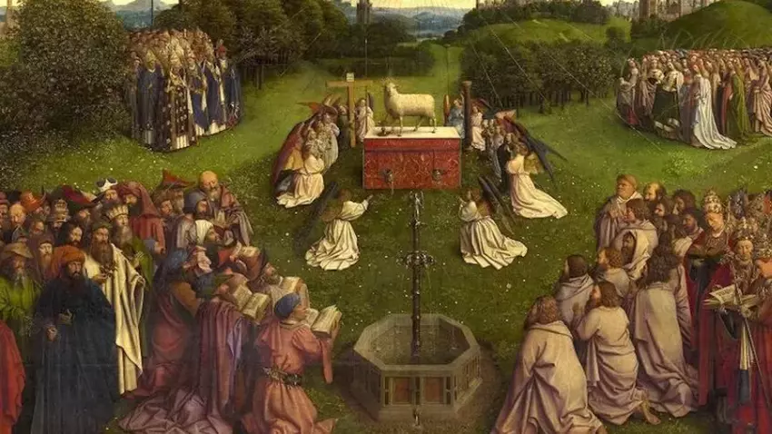 Jan van Eyck, Gento katedros altoriaus paveikslas (fragmentas, 1432)