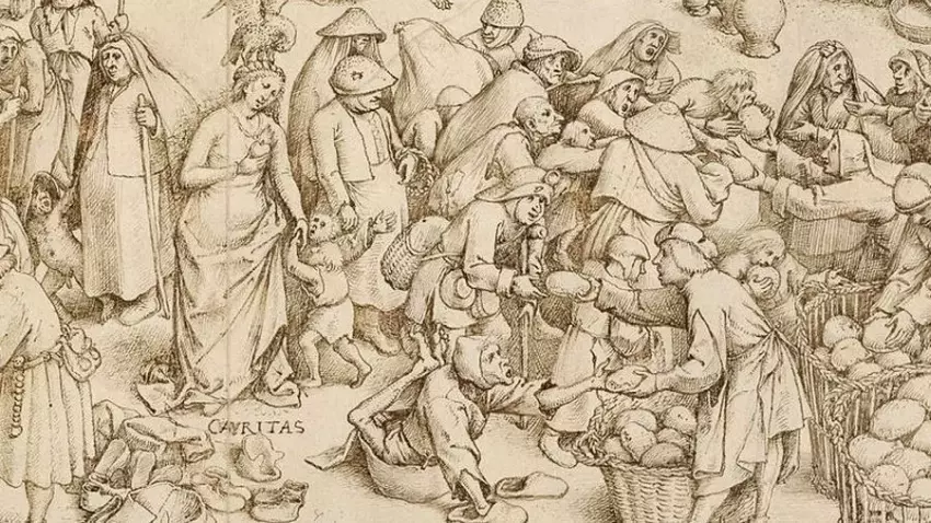 Pieter Bruegel, Meilė (fragmentas iš Septyni gailestingumo darbai), 1559.